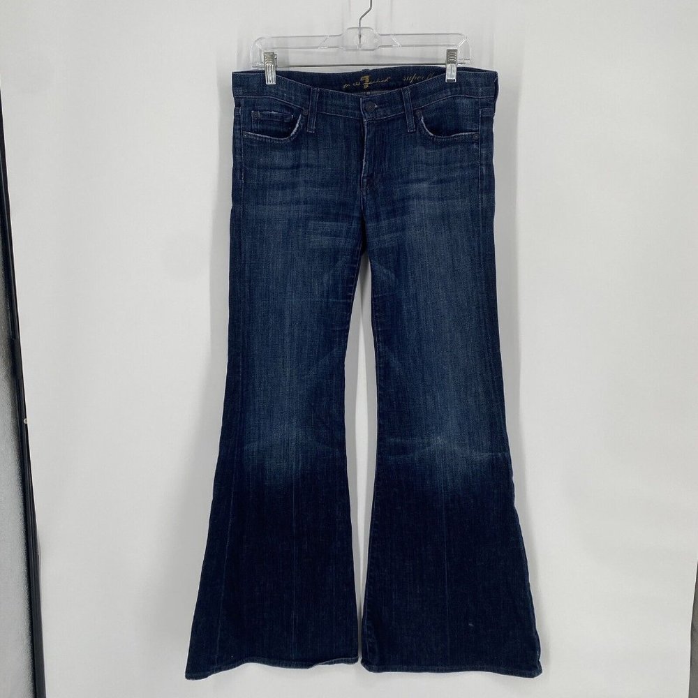7 For All Mankind Dark Blue Flare Jeans